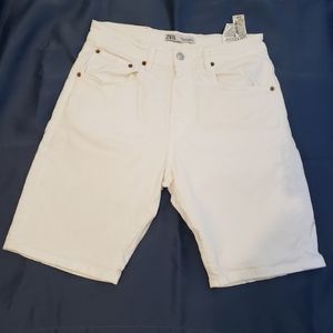 Zara Denim Men White shorts